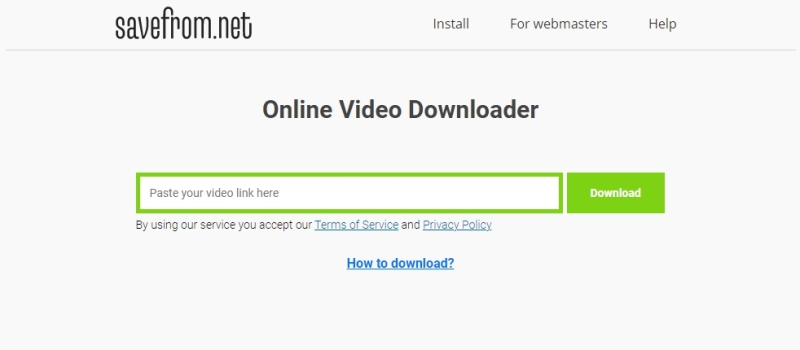 Savefrom.net is among popular online downloaders from Facebook.