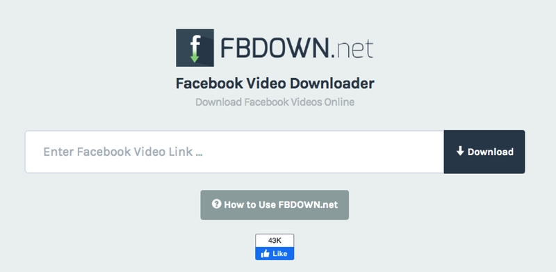 FBDOWN.net is among popular online downloaders from Facebook.