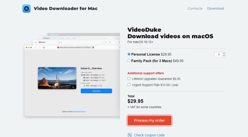 Choose Personal license of VideoDuke