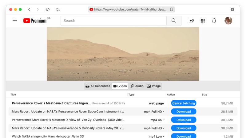 Main window of VideoDuke has bookmarks for quick ripping video from YouTube, Vimeo and Dailymotion.
