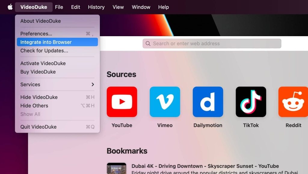 VideoDuke as a video downloader extension VideoDuke as a video downloader extension