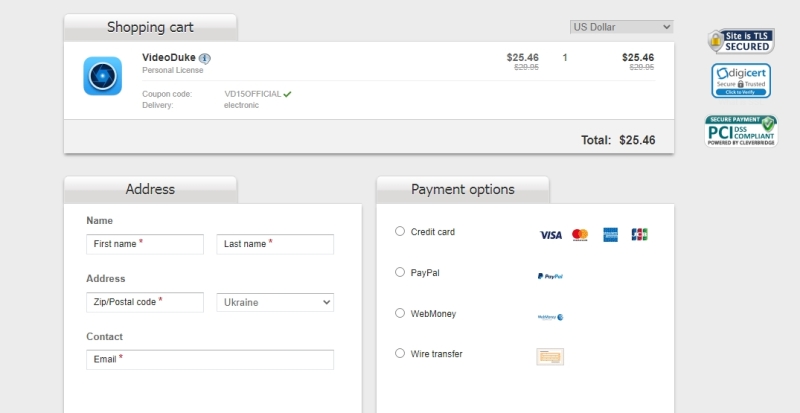 Complete your discounted purchase on a secure checkout page Complete your discounted purchase on a secure checkout page