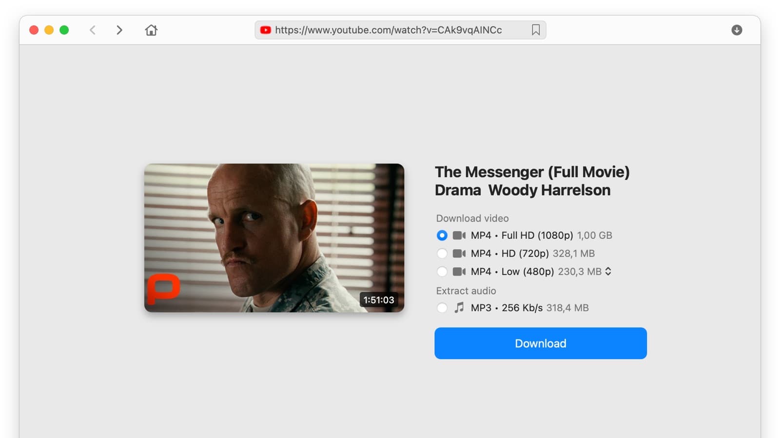 You can find available formats and quality in a dropdown menu. You can find available formats and quality in a dropdown menu.
