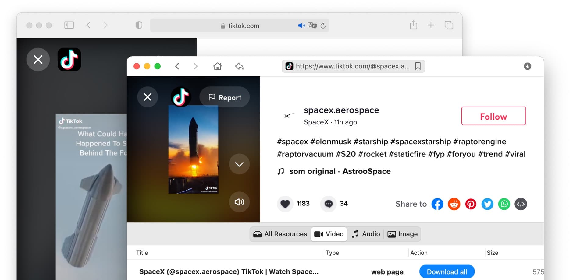 Sie können dies in Ihrem bevorzugten Browser oder direkt im VideoDuke TikTok Downloader tun.